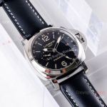 (VS) Swiss replica Panerai Luminor 1950 GMT P9003 Watch Black Dial Brown Markers
